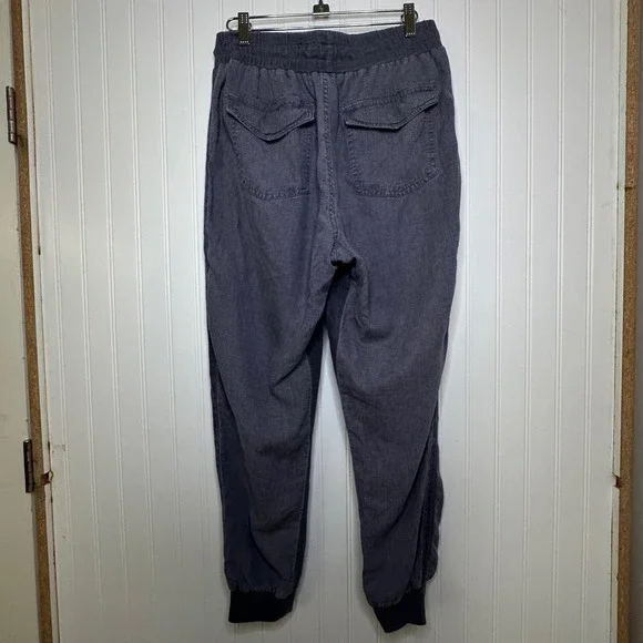 Splendid Women's Jogger Pants Size M Charcoal Linen Blend Drawstring Waist‎ - Picture 5 of 14